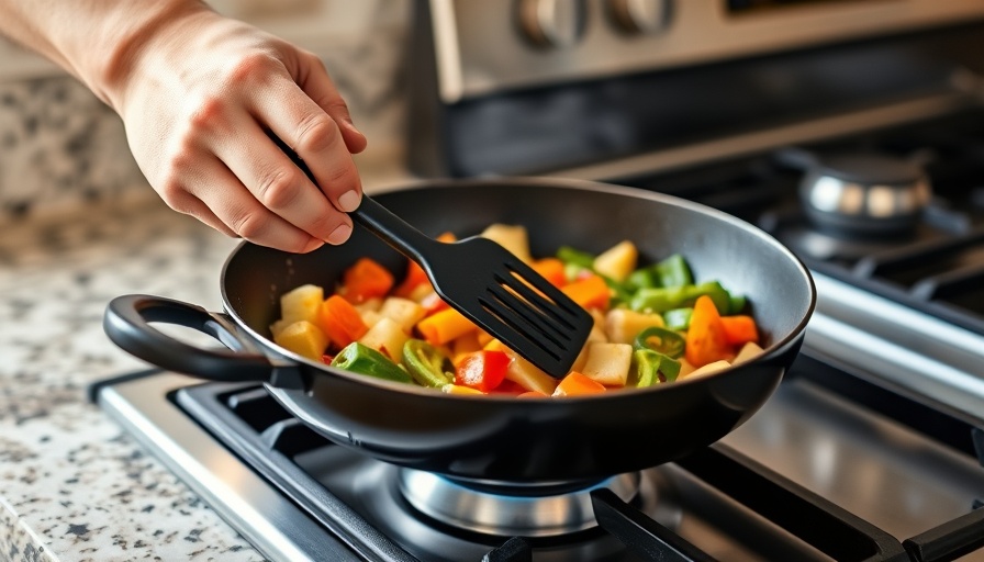 Black plastic kitchen utensil in use with potential health risks.