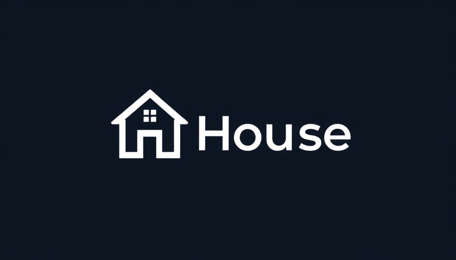Minimalistic logo with house graphic and text.