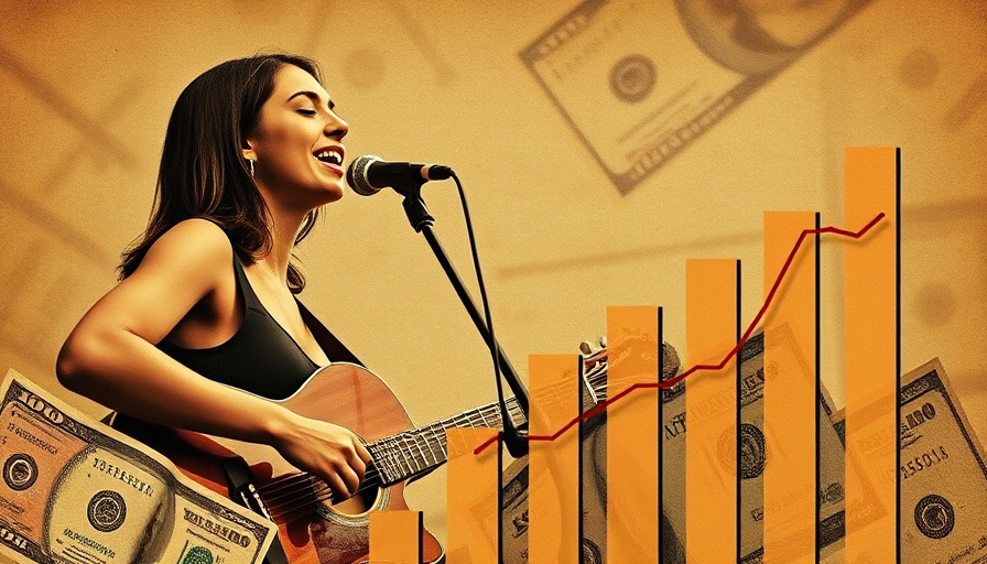 Collage of musician and economic trends for real estate strategies.