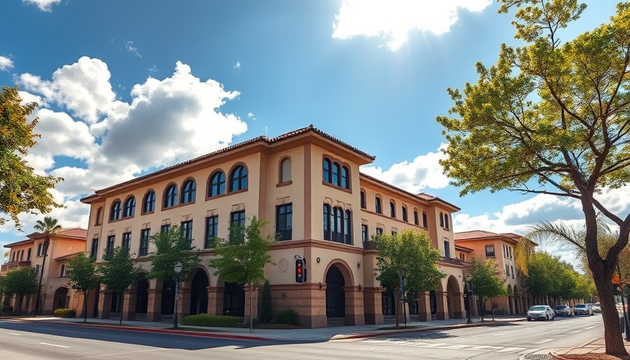 Shorenstein Bay Area Assets Investment office building with Mediterranean architecture.