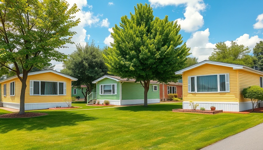Colorful manufactured homes portraying market stability.