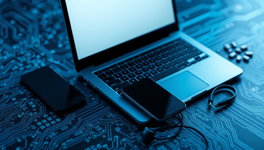 MyTechArm tech reviews with modern digital devices on a circuit background.
