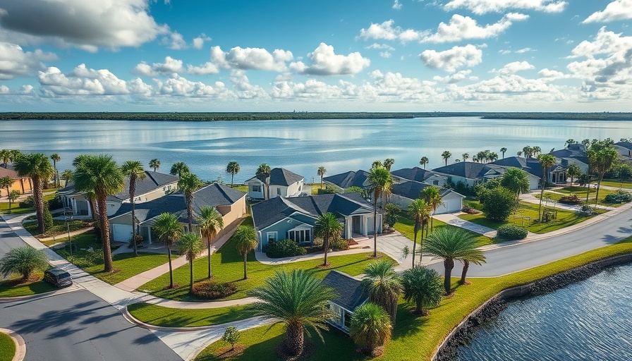 Modern lakefront luxury homes in Babcock Ranch with a serene lake view.