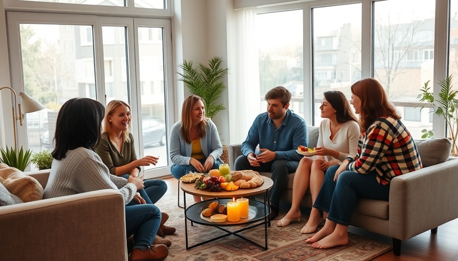 Dinner party tips for small spaces: friends dining in cozy room.