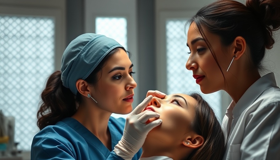 Professional applying aesthetic treatment at an event