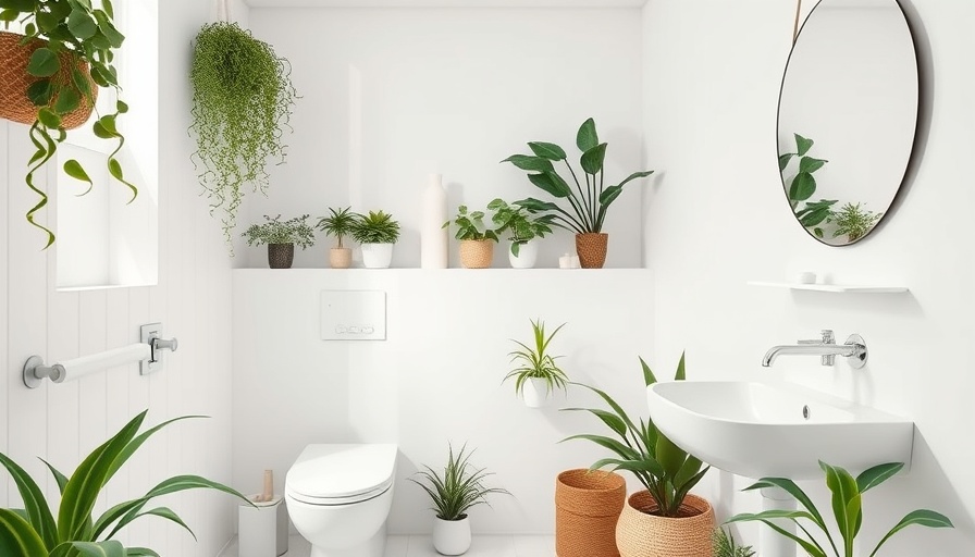 Minimalist bathroom with plants for utility cost estimation insights.