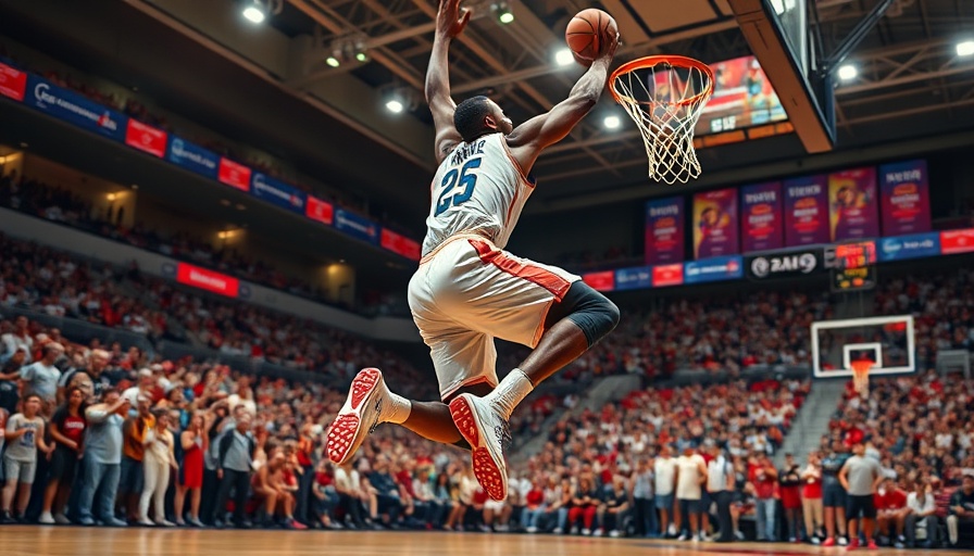 Basketball star in action showcasing two-way potential.