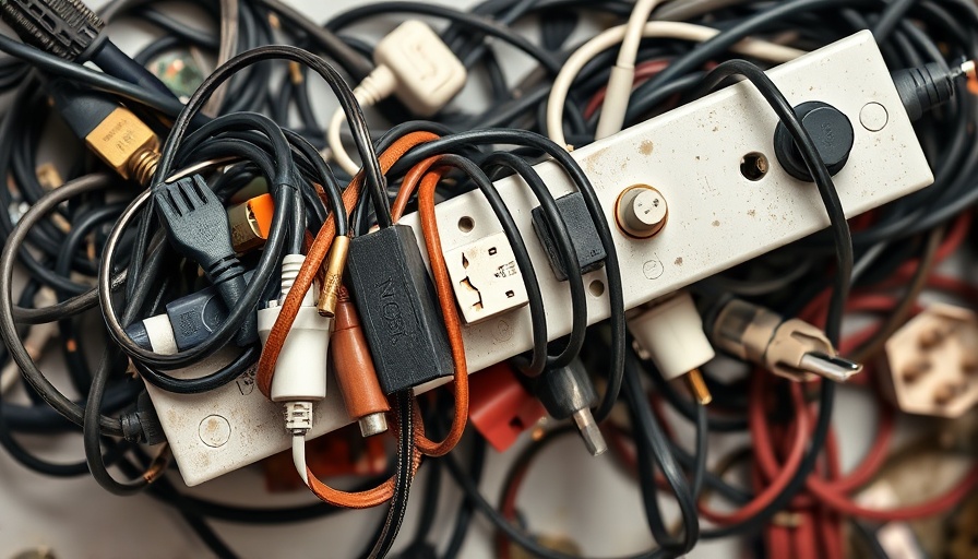 Overloaded power strip with tangled cords, Things You Should Never Plug Into a Power Strip.
