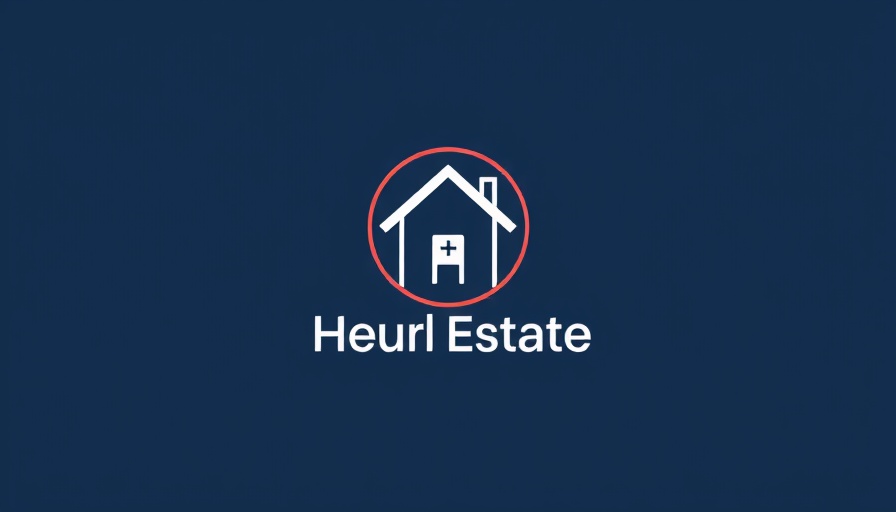 Minimalistic home logo on navy blue background related to real estate.