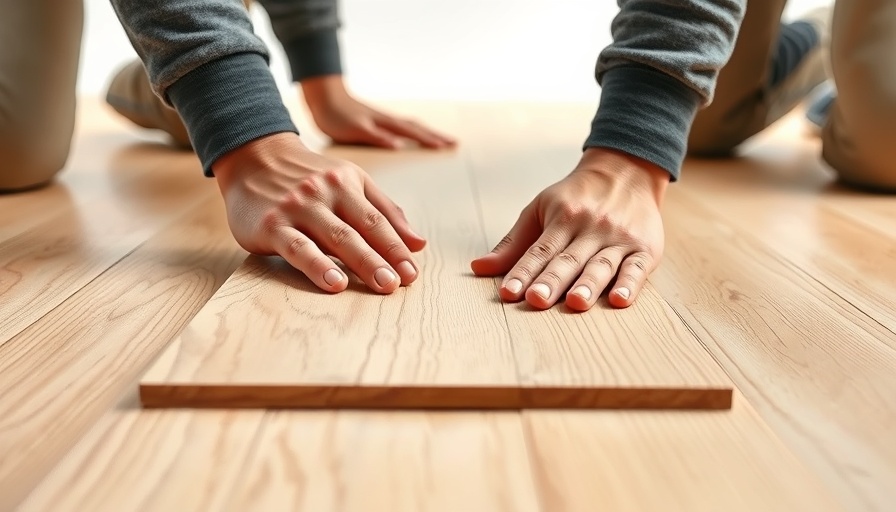 Hands installing light hardwood flooring, focusing on proper technique.