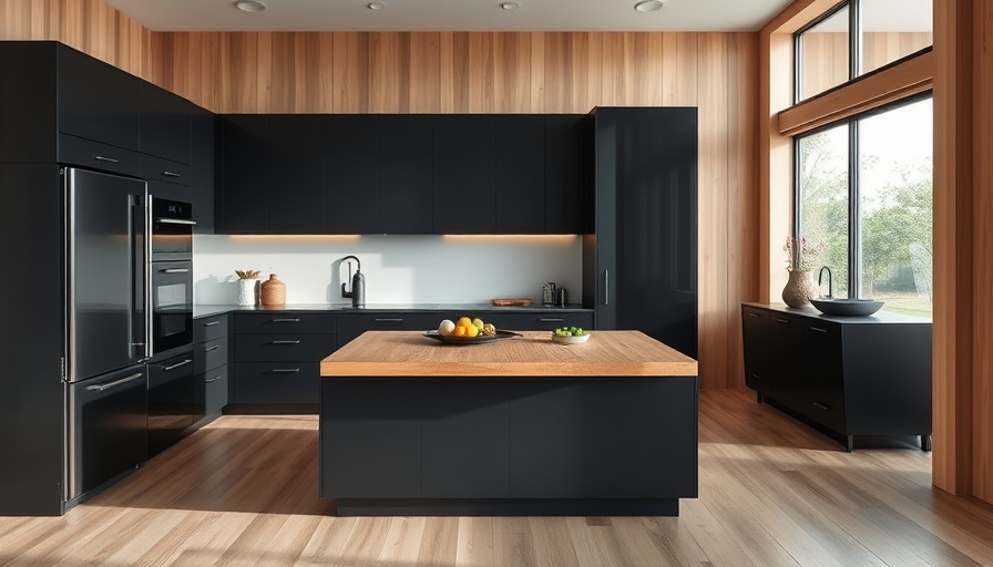 Contemporary kitchen with black cabinets, choosing kitchen cabinet style.