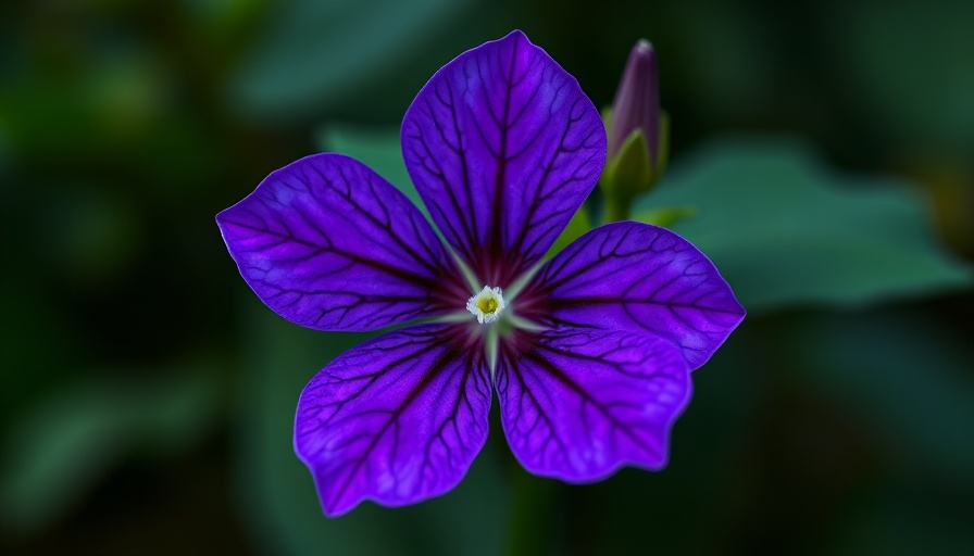 Boylecheloid flower myth: vibrant purple flower with dark veins.