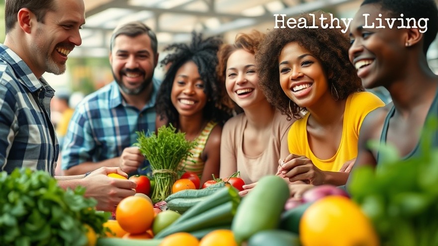 Joyful people enjoying fresh fruits and vegetables for a healthy diet.