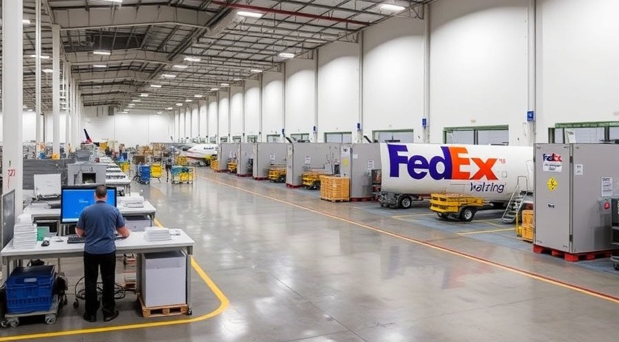 FedEx sorting facilities with advanced logistics and efficient package handling
