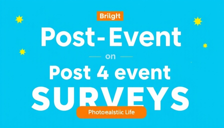 Post-event surveys blog banner with blue background and modern typography.