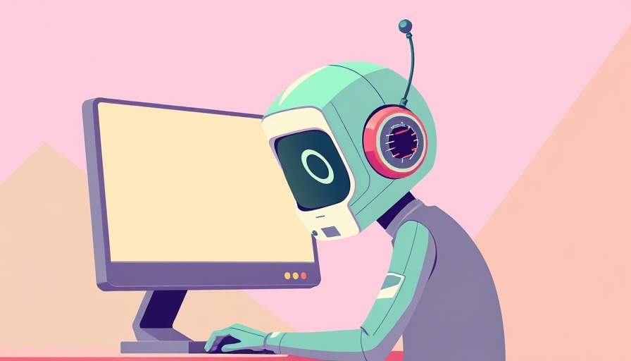 Surreal retro computer head with AI display, Google AI Mode URL Changes.