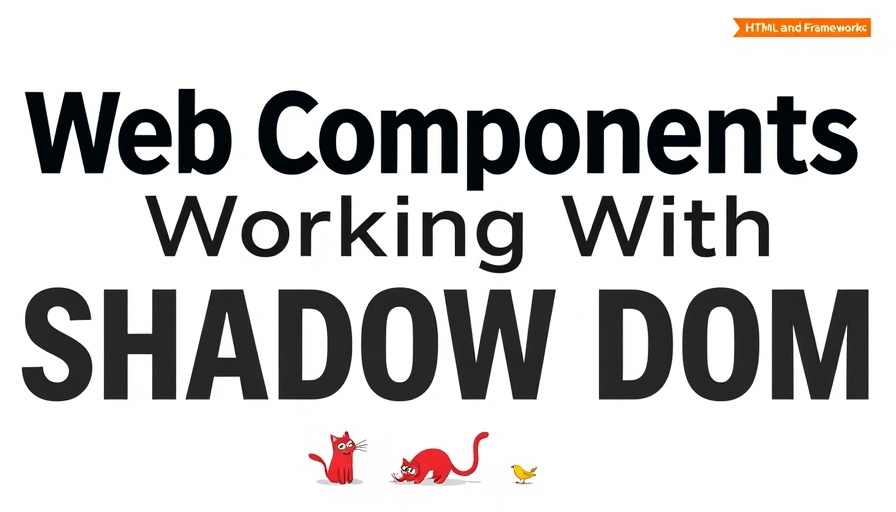 Web Components Shadow DOM article cover with playful cat illustration.