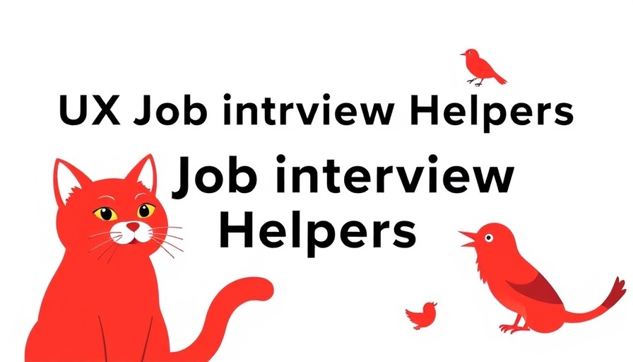 Minimalistic banner about UX Job Interview Preparation with graphic illustrations.