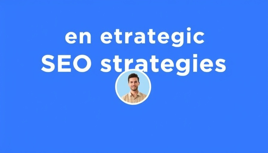 SEO Strategies diversification title on blue background with photo inset.