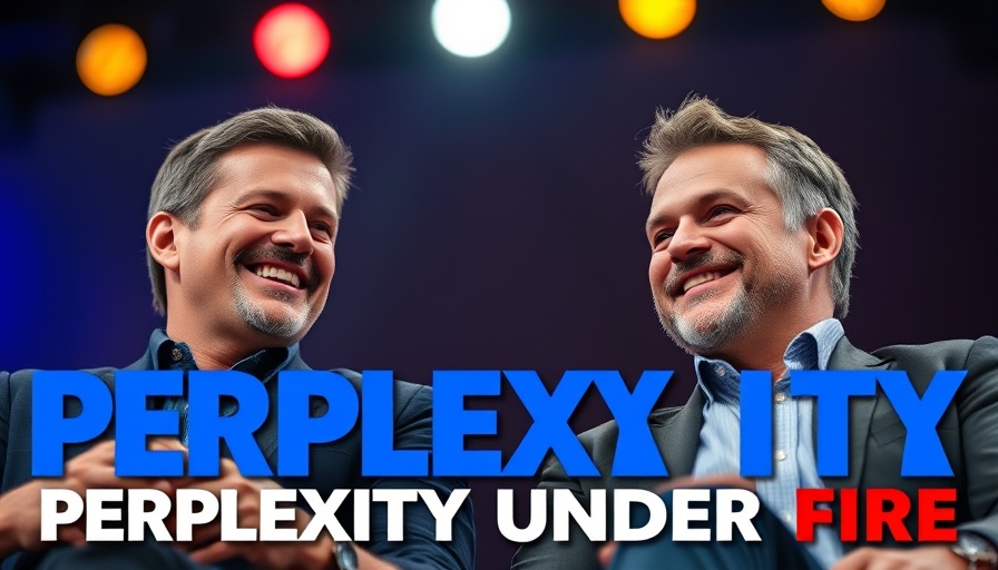Live panel with title 'PERPLEXITY UNDER FIRE', featuring two speakers.