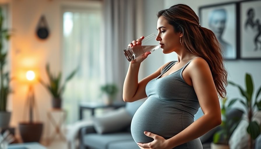 Pregnant woman drinking water, contemplating SSRIs and Pregnancy Safety.