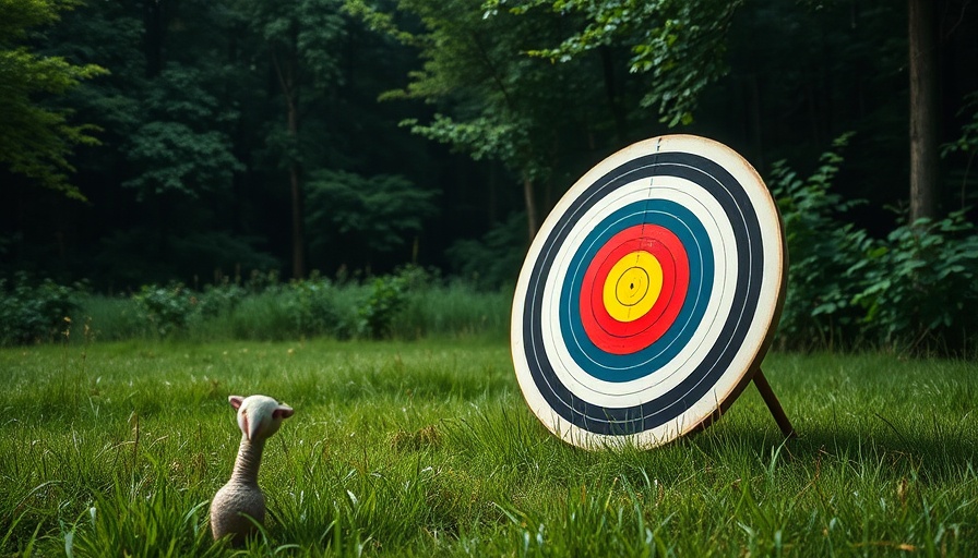 Archery target on grass surrounded by greenery, representing psychiatric disorder genes drug targets.