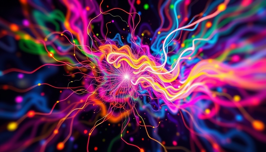 Abstract depiction of sensory processing in ADHD with colorful patterns.