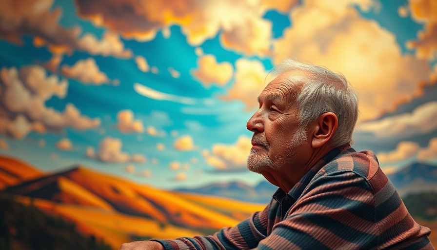 Impressionistic painting of an elderly man reflecting on vulnerability in mental health.