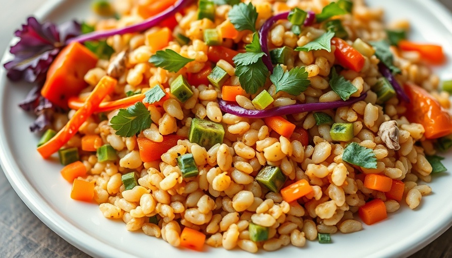 Colorful meal plate with vegetables and grains to stop grazing.