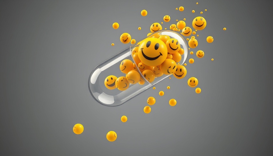 Colorful pill bursting with smiley faces, representing retinoic acid therapy