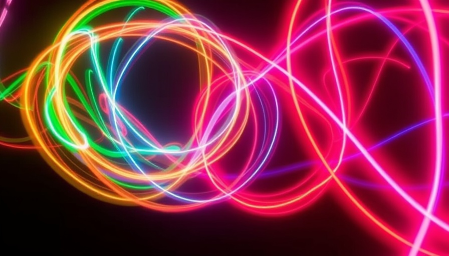 Neon light trails creating intricate patterns, representing vitality.