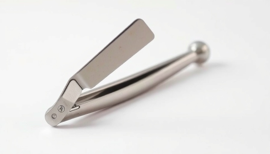 Vintage straight razor open on light background.