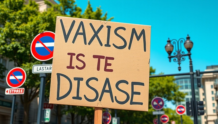 Kennedy's Anti-Vaccine Strategy protest sign in urban street.