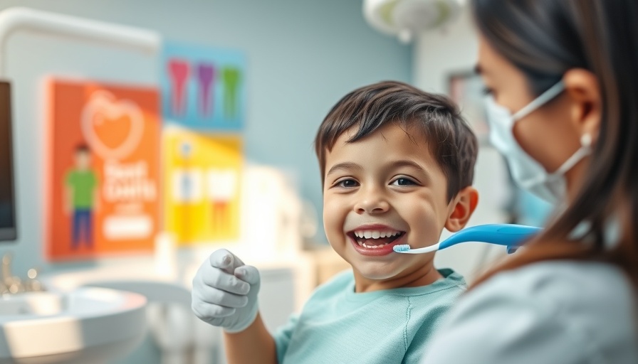 Young child learning dental care during National Children's Dental Health Month.