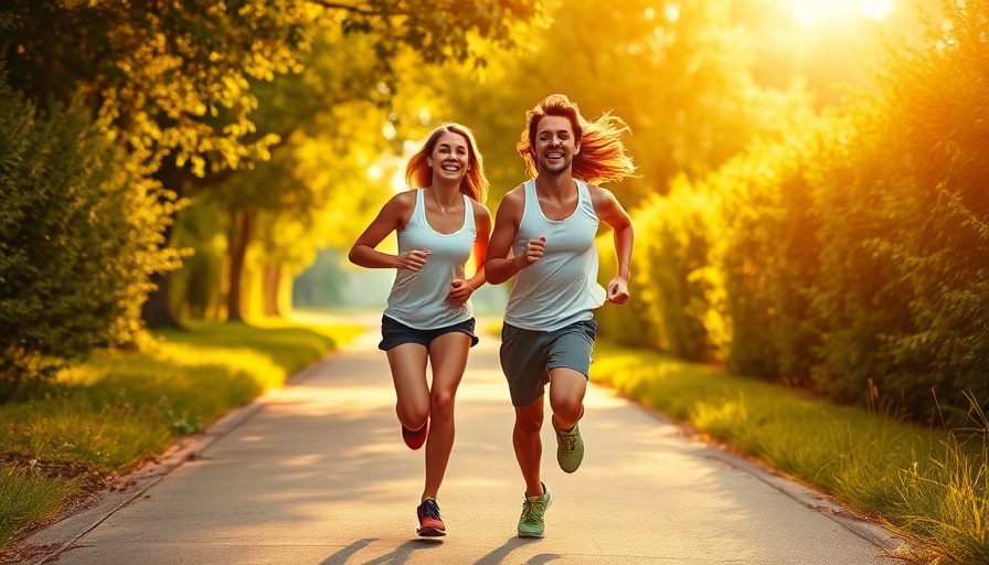 Couple jogging in a wellness program for mental and physical health