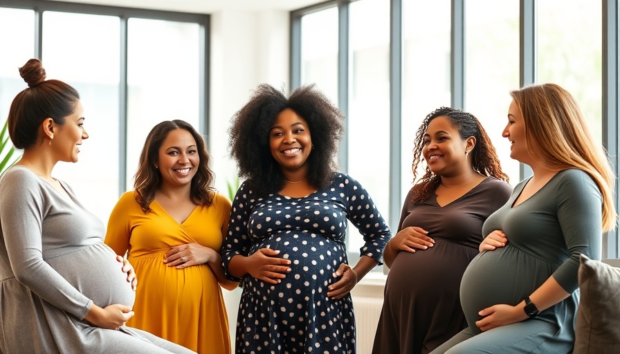 Pregnant women in a group discussion about recent publications in women’s mental health.