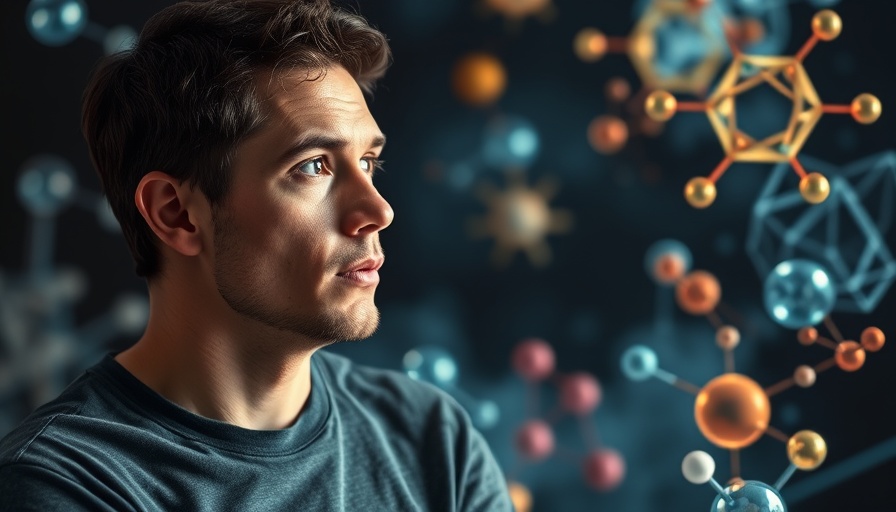 Contemplative person with science elements symbolizing nicotine benefits