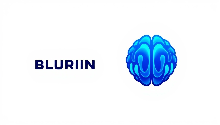 BrainFlow abstract blue brain logo with stylized text