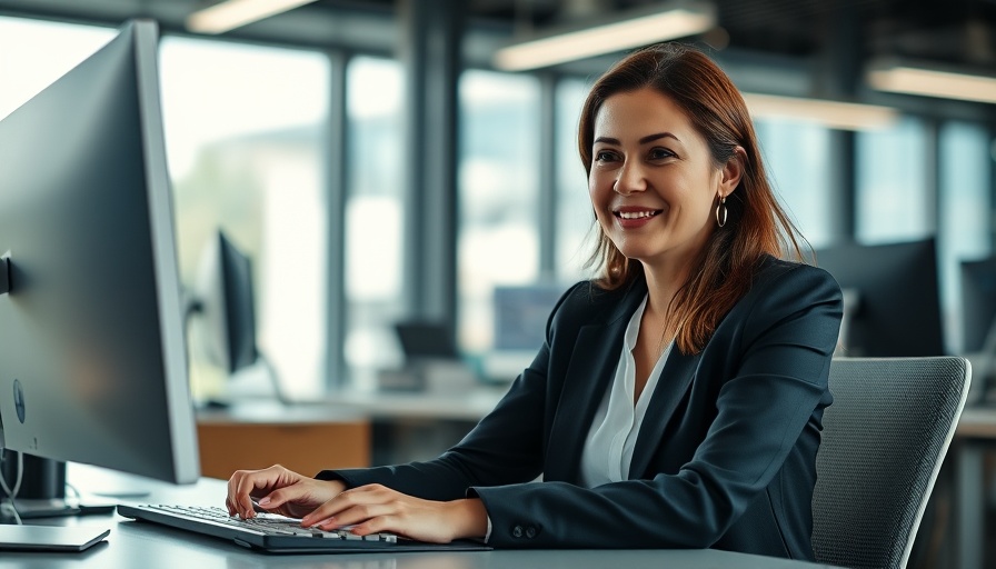 Professional woman discussing U.S. Bitcoin Mining Faces Global Shift in modern office.