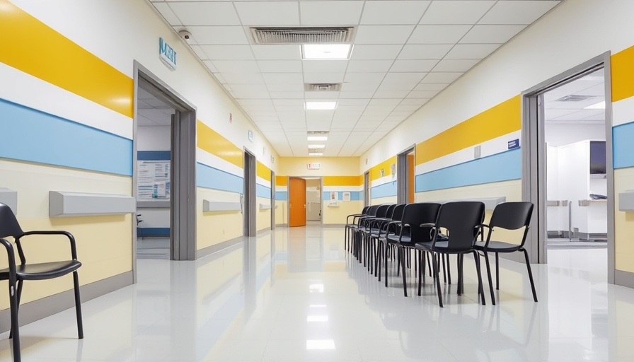 Hospital hallway at Native American health center housing Bay Area, clean and colorful.