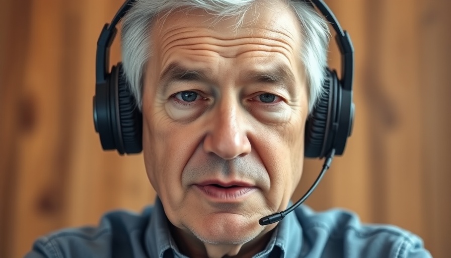 Middle-aged man discussing AI's impact on information access during a video call.