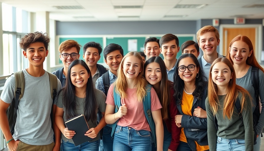 Students gathering at school with joyful expressions, Adventist back in school names.