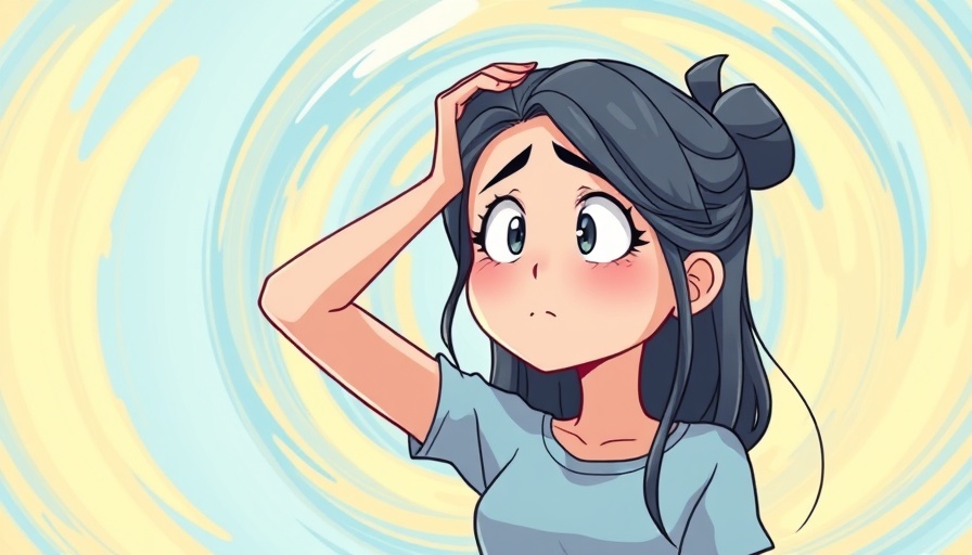 Cartoon of a woman feeling overwhelmed, representing coping strategies.