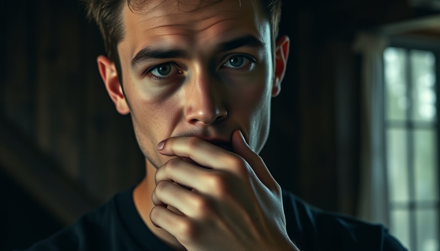 Shadowy young man with hand over mouth, symbolizing informal coercion in psychiatry.