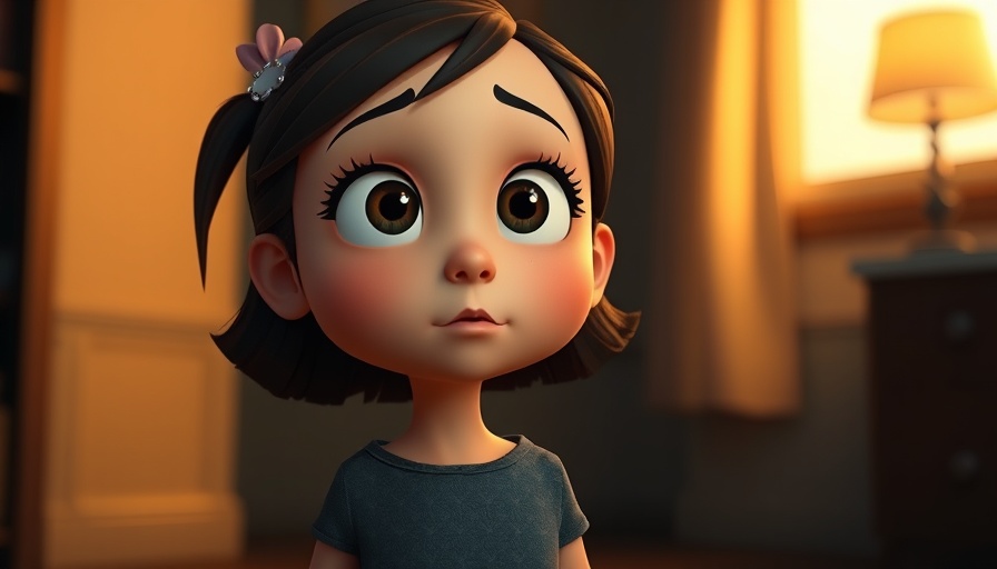 Animated girl showcasing the power of prayer in SDA community, in a dimly lit setting.