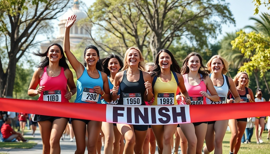 Women celebrating race finish, exemplifying daily habits for a healthier life.