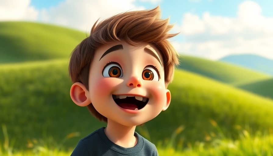 Animated boy joyfully representing God's promise of renewal.