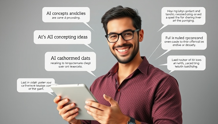 Man engages with AI contextual prompts on tablet.