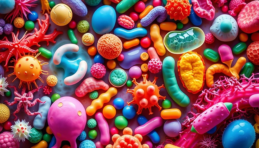 Colorful illustration representing gut health and microbiome.