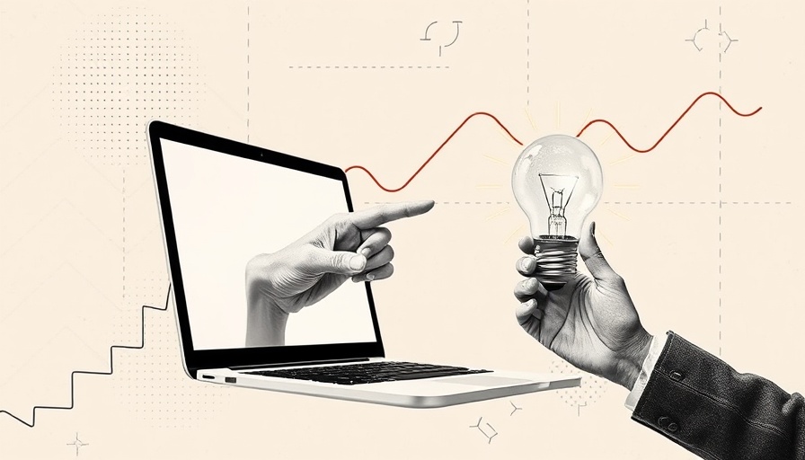 Collage depicting human-tech interaction, illustrating SERP visibility decline.